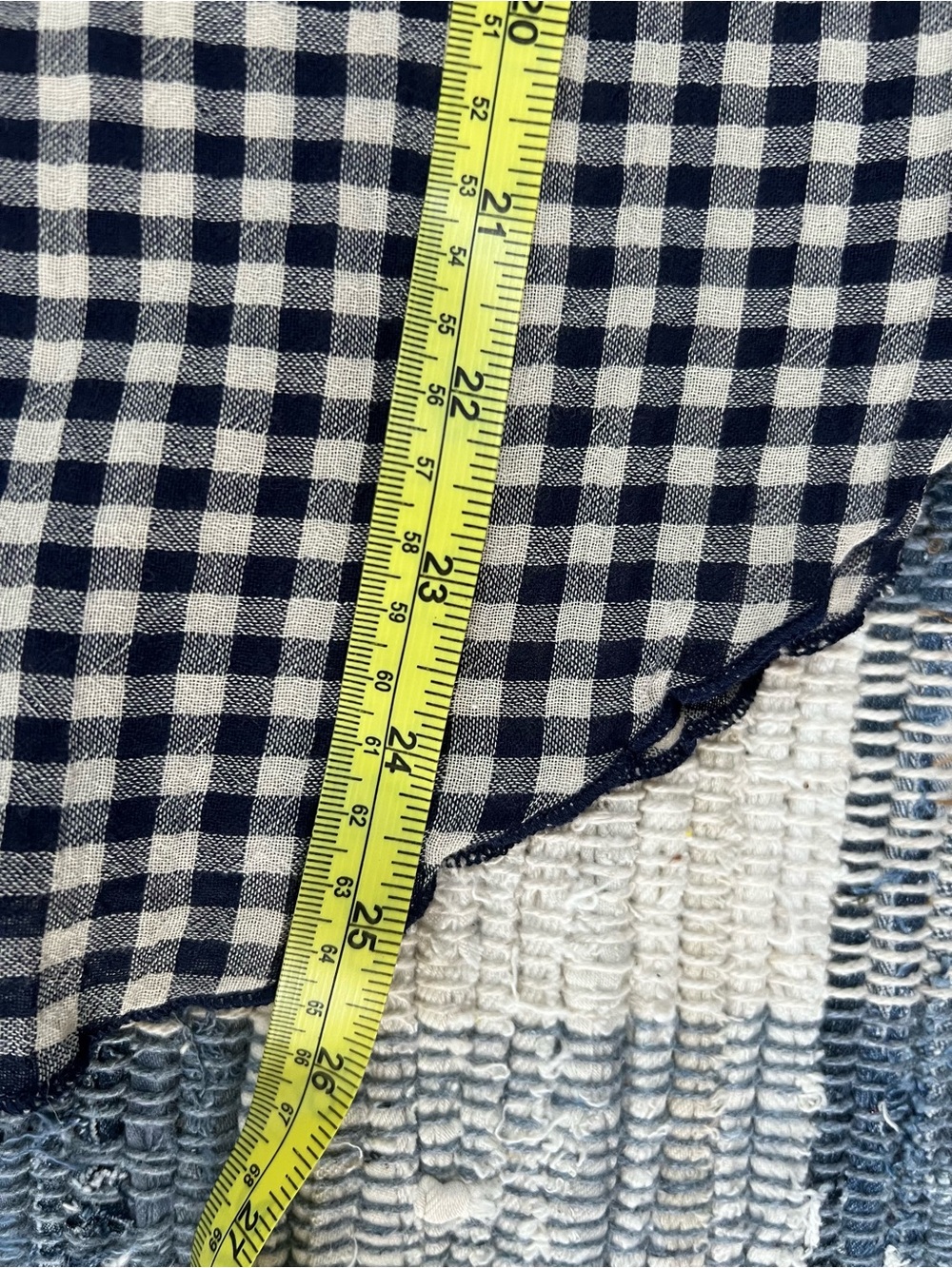 Pilcro for Anthropologie Blue Gingham Ruffle Button Front Blouse - Picture 12 of 12